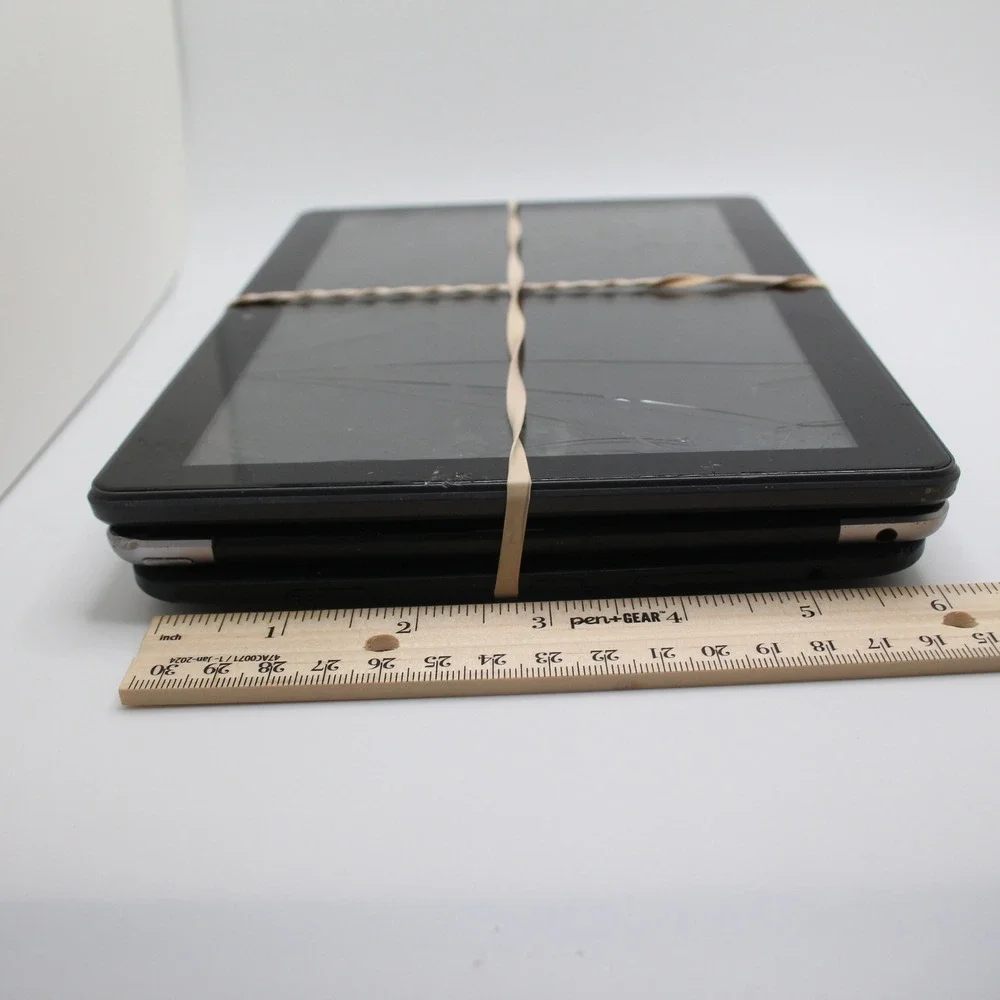 Lot of 4 Mixed Tablets iPad Amazon Sky Devices Cracked Screens‎ AS IS For Repair